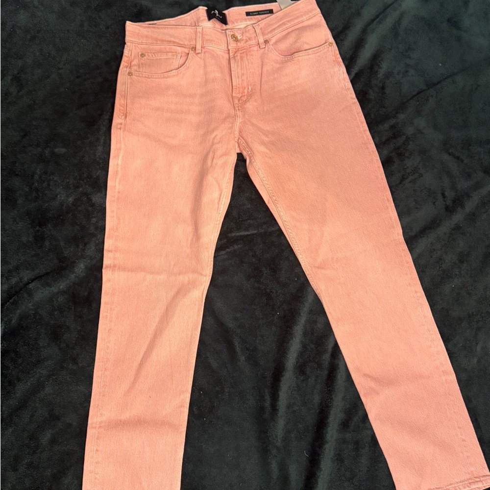 7 For All Mankind Men's Straight Jeans in Soft Pink